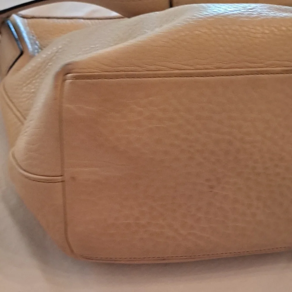 Coach Sarah Pebbled Leather Hobo in Yellow/Taupe - Picture 5 of 9